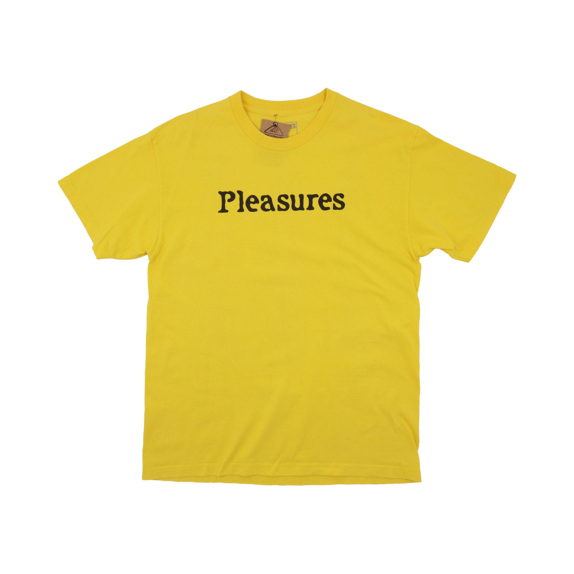 Pleasures Center Logo T-Shirt Yellow - L 