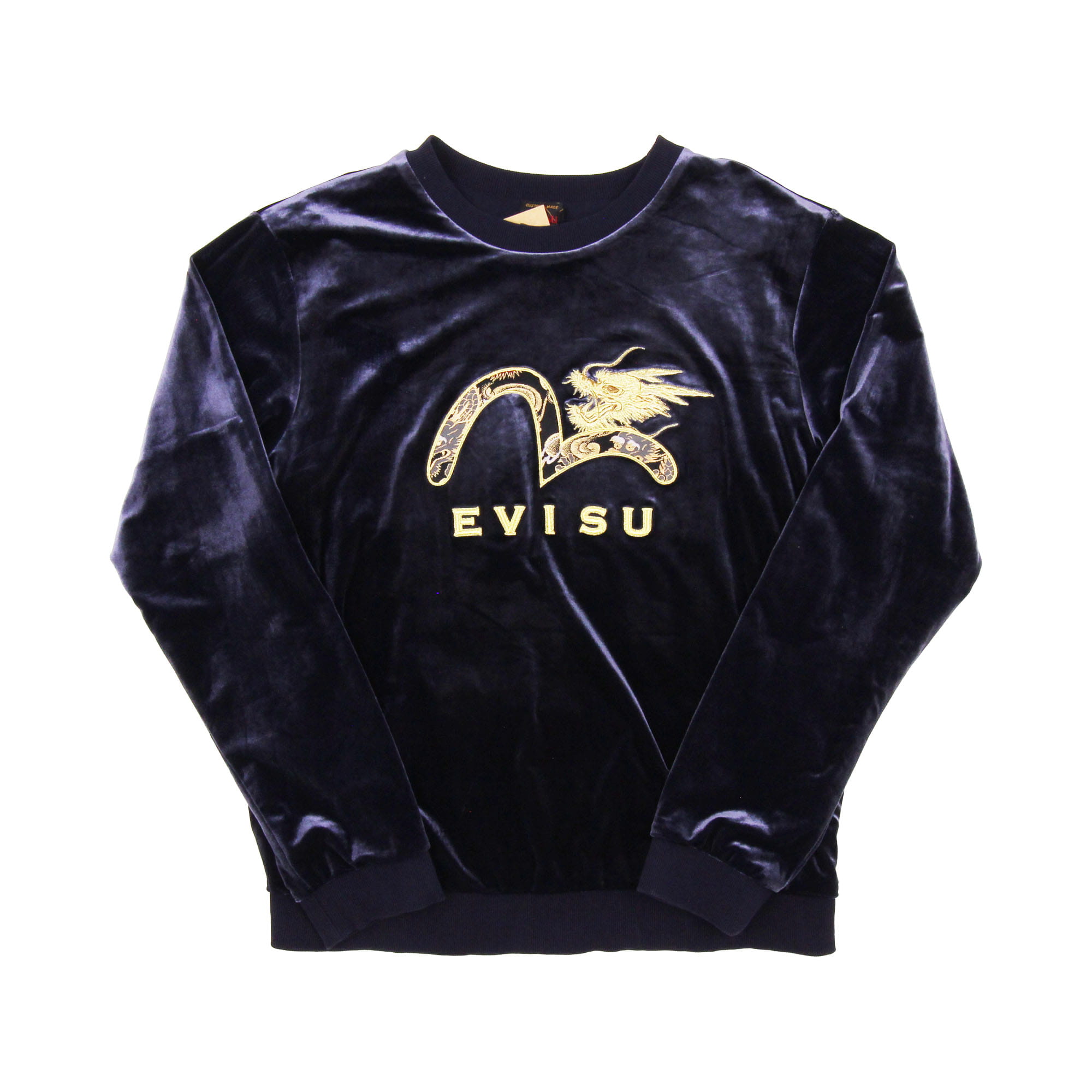Evisu Velvet Embroidered Sweatshirt - L 