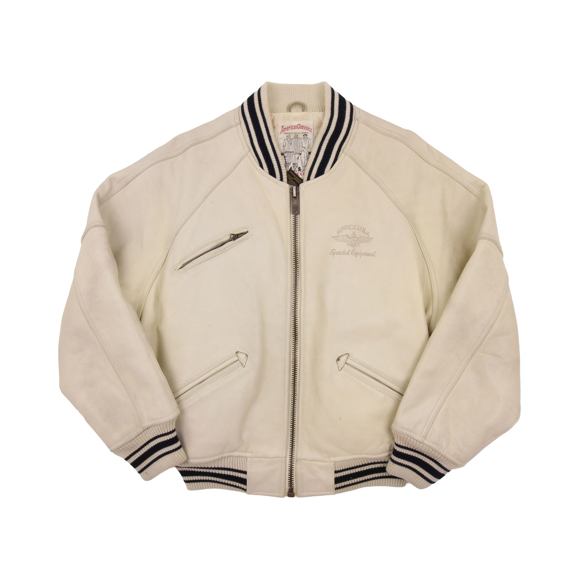 Avirex USA Leather Jacket White - S 