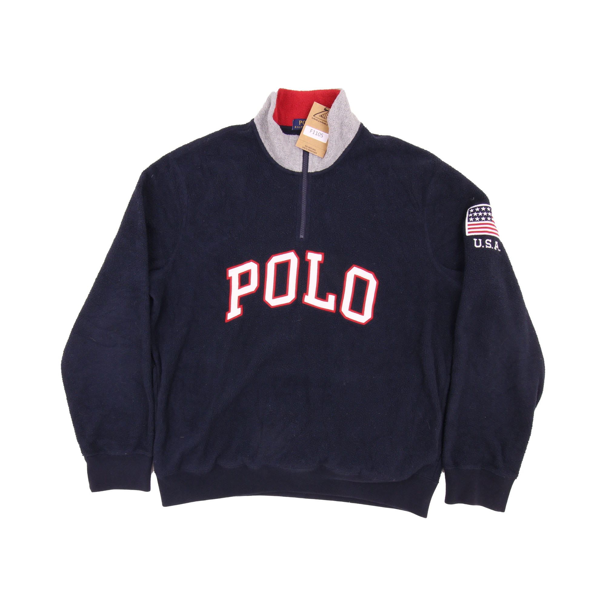 Polo Ralph Lauren Big Center Logo Quarter Zip Fleece -  M/L