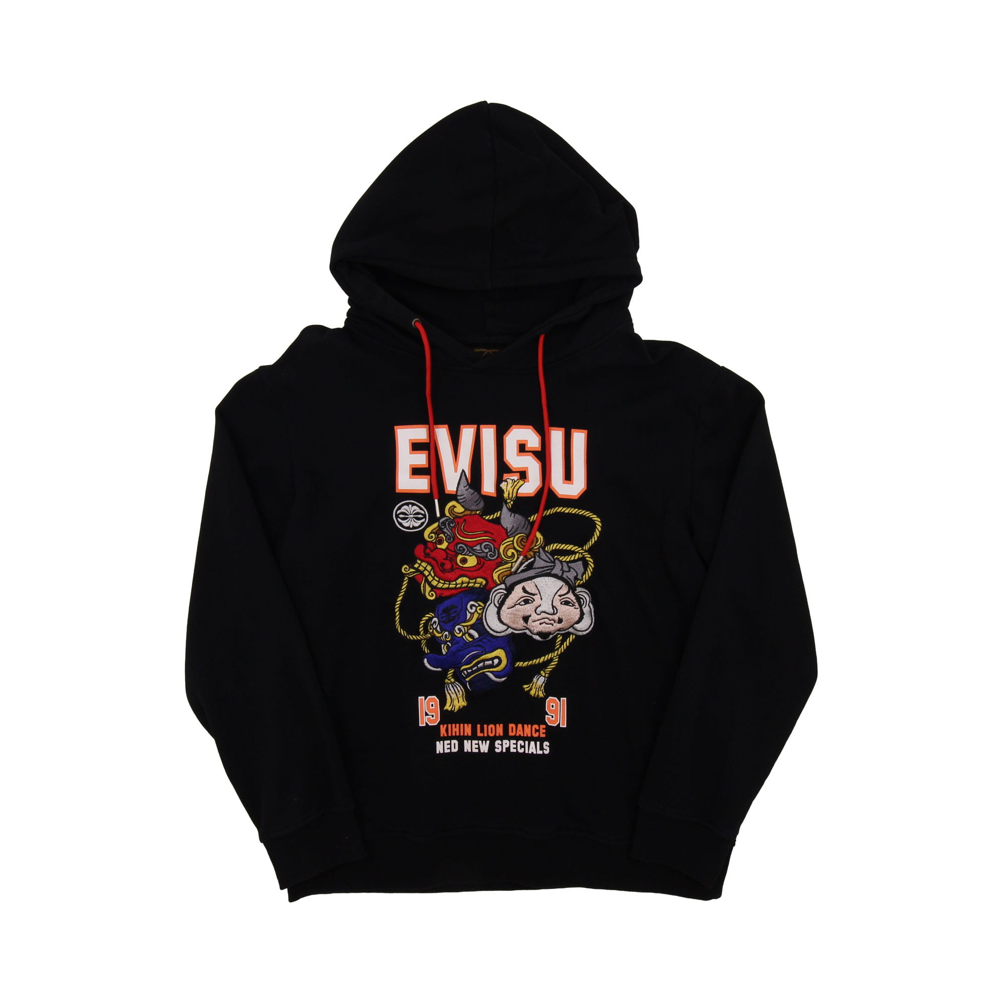 Evisu Lion Dance Mask Hoodie - L 