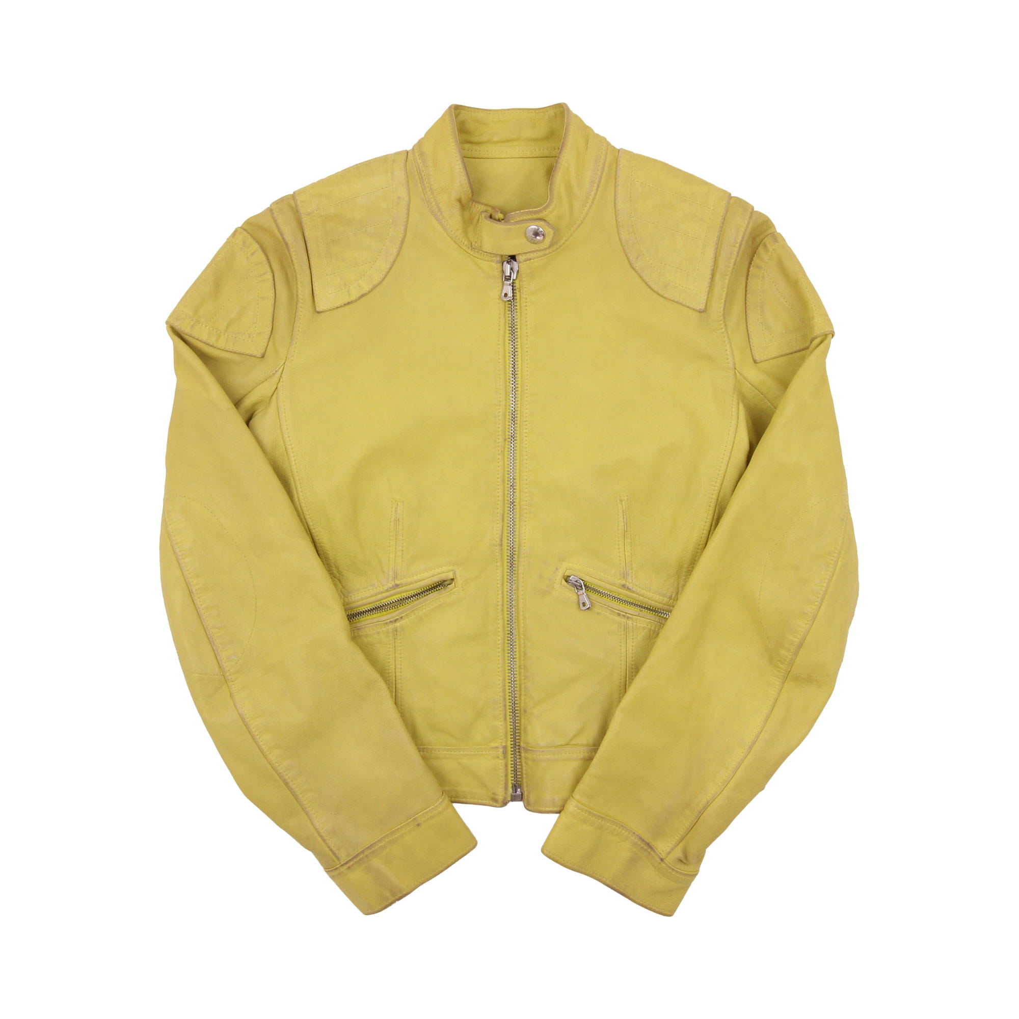Dolce & Gabbana Leather Jacket Yellow - S 