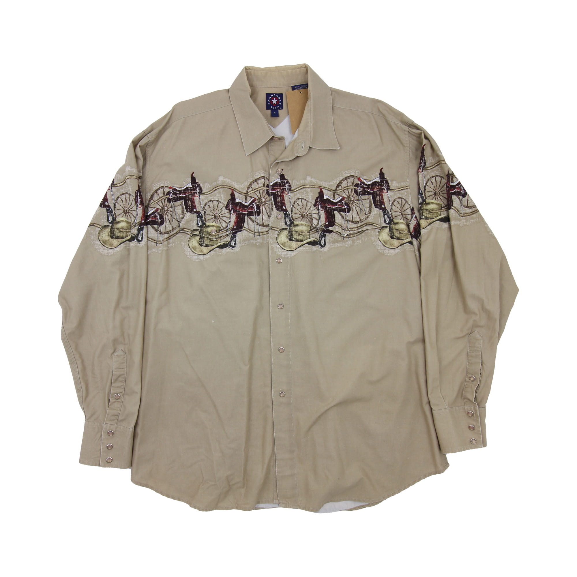 Panhandle Slim Long Sleeve Shirt Brown -  XL